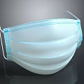 Disposable Blue Surgical Mask With Ear Loops And Multi Layer Protective Design 3d model