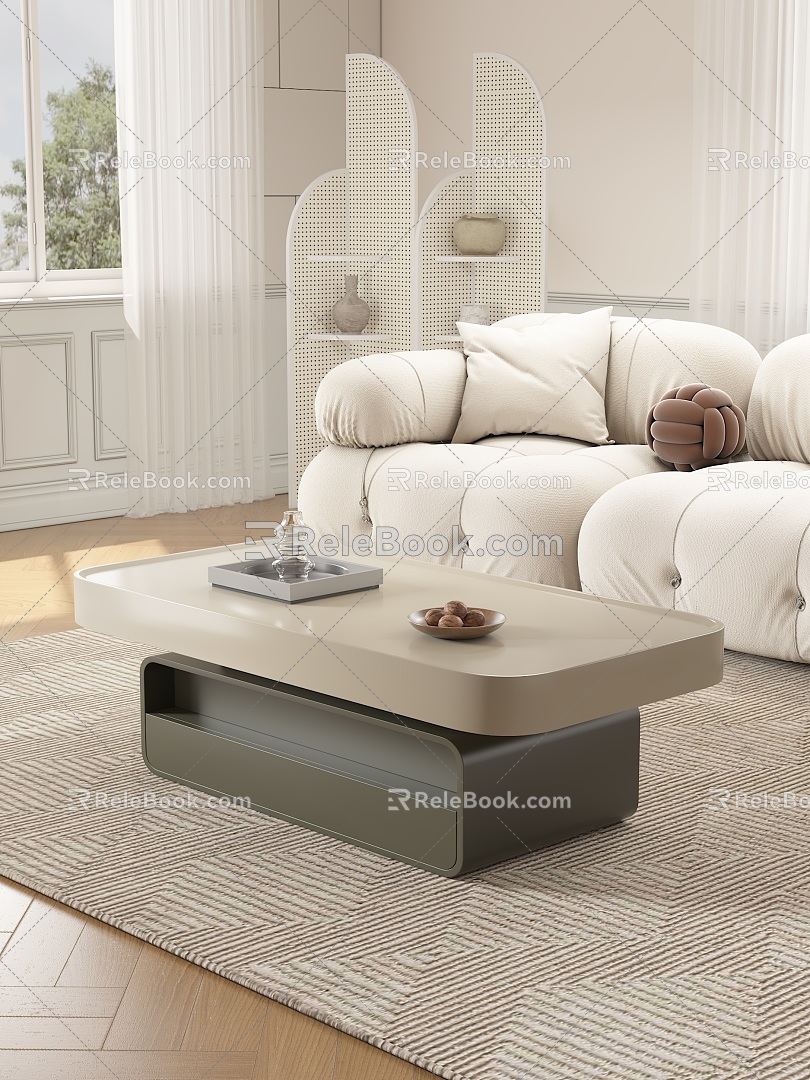 Cream wind coffee table 3d model