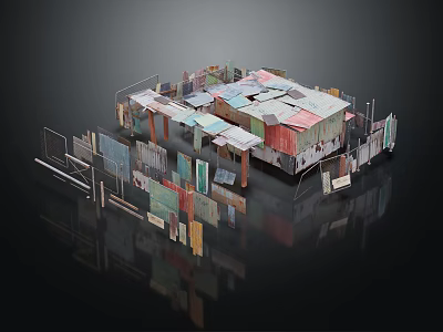 Colorful Residential Complex Model With Diverse Roofs Various Materials And Layered Design 3d model