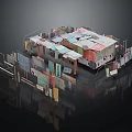 Colorful Residential Complex Model With Diverse Roofs Various Materials And Layered Design