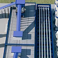 Modern Industrial Equipment With Large Pipes Processing Units And Metal Platforms 3d model