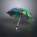 Colorful Umbrella With Stained Glass Inspired Floral Pattern And Vibrant Design