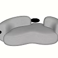 Modern Abstract Shaped Gray Sofa with Curved Design for Contemporary Living Room Decor