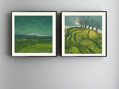 modern landscape painting decorative painting model