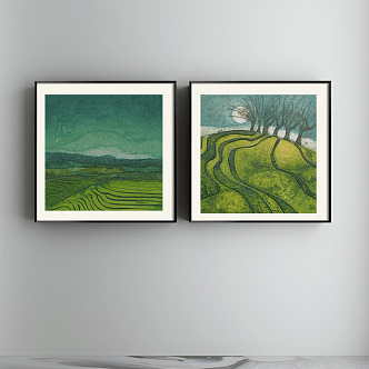 modern landscape painting decorative painting 3d model