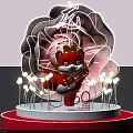 Photo Spot Featuring Illuminated Rose Red Dragon Cartoon Fox And Golden Decor