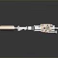 Modern Tactical Assault Rifle With Tan Black Finish Scope Textured Grip And Magazine