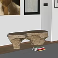 Stone Bench Stone Table Stone Stool Shoe Changing Stool Original Stone Coffee Table Magazine 3d model