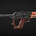 Military Style Tactical Rifle With Wooden Grip And Metal Barrel Structure