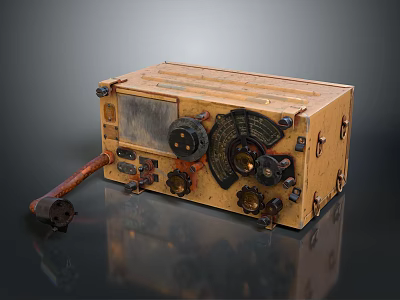 Vintage Military Weapon With Intricate Metal Mechanisms And Classic Retro Design Features 3d model