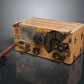 Vintage Military Weapon With Intricate Metal Mechanisms And Classic Retro Design Features