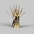 Majestic Game Fantasy Character with Intricate Iron Throne Design Details
