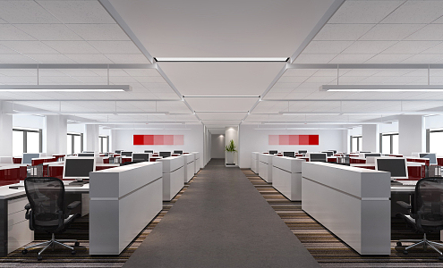 Modern Public Office Area Open Office Open Office Partition Desk Office Partition 3d model