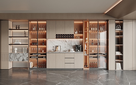 Modern Wine Cabinet 3d model