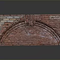 Rustic Scenic Landscape Featuring Red Brick Arch Wall With Vintage Design Details
