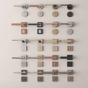 Modern door handle hardware door lock handle 3d model