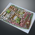 cartoon city cartoon street cartoon block old street old block miniature block miniature street 3d model