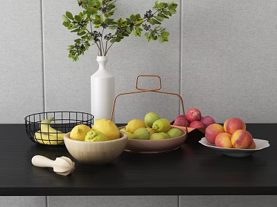 Modern fruit one table fruit super realistic fruit 3d model