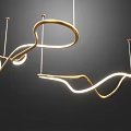 Modern Curved Chandelier Featuring LED Light Strip And Contemporary Design For Interior Decor