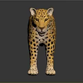 Detailed Leopard Sculpture Carving With Spotted Pattern Standing Pose Realistic 3D Design 3d model