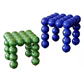 Modern Green And Blue Spherical Stools With Unique Ball Shaped Structure