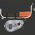 Orange Portable Power Tiller With Silver Frame Brown Seat And Black Handle