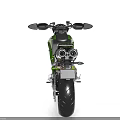 Green Sport Motorcycle With Black Seat Red Rim Tires And Metallic Engine