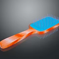 Ergonomic Daily Use Comb With Orange Handle And Blue Bristles Design
