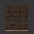 Scenic Landscape With Handwoven Branch Fence And Natural Background Elements