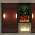 Modern Hotel Corridor With Wooden Panel Walls Recessed Lighting And Decorative Painting