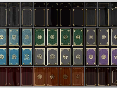 Colorful Decorative Notebook Covers With Gold Borders And Intricate Patterns 3d model