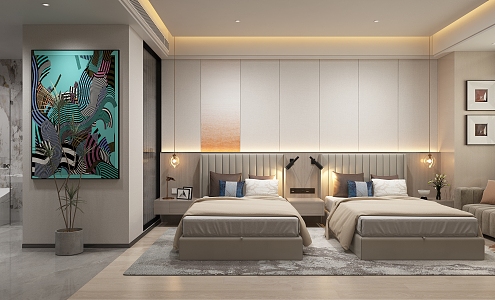 Modern Hotel Rooms 3d model