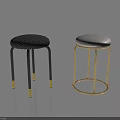 Stylish Modern Bar Stools With Black Frame Gold Legs And Gold Frame White Padded Seats