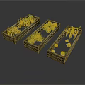 Three Wooden Planter Boxes Growing Various Vegetables Green Plants And Watermelon
