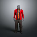 Gray Crossbody Bag Worn With Red Jacket And Orange Tie For Daily Use