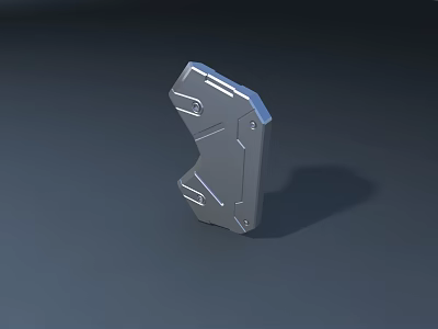 Contemporary Metal Geometric Sculpture With Angular Design And Cutout Details 3d model