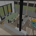 Modern Detached Villa With Gabled Roof Large Glass Windows And Green Lawn