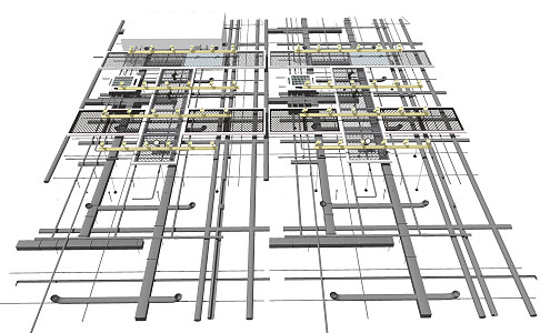 Industrial LOFT pipe ceiling decoration fire pipe 3d model