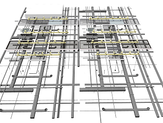 Industrial LOFT pipe ceiling decoration fire pipe 3d model