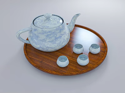 Modern Tea Set Tea Set Tea Tray 3d model