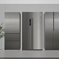Modern Silver Refrigerators And Freezers With Stainless Steel Finish Side By Side In Minimalist Interior