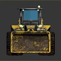Yellow Construction Loader With Large Bucket Black Tires Front Cab And Reflective Surface 3d model