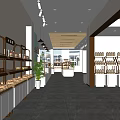 Bright Spacious Dessert Shop Interior With Bakery Displays Pastry Shelves And Tile Floors