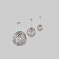 Modern Silver Spiral Design Chandeliers with Bright Illumination and Metal Frame for Interior