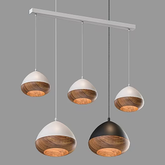Nordic Simple Chandelier Simple Chandelier Living Room Chandelier Dining Room Chandelier Simple Wooden Chandelier Square Chandelier 3d model