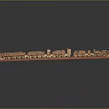 Detailed Urban Architectural Model of City Skyline with Multiple Buildings on Reflective Stand
