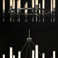 Contemporary Brass Chandelier With Modern Metallic Frame And Geometric Decorative Elements