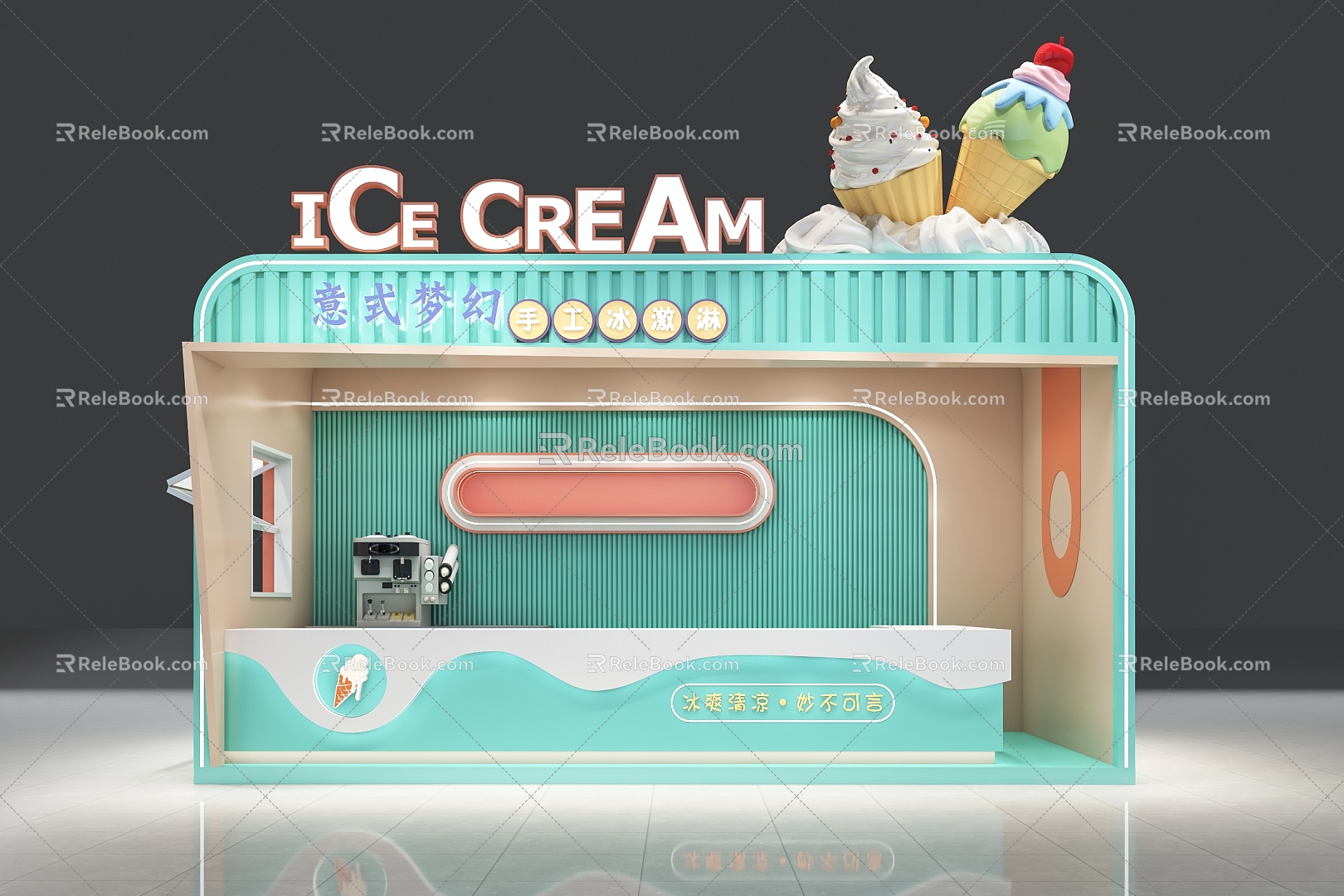 Dining car, dessert shop, ice cream shop, milk tea shop, online red car, dining car, cart model