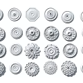 Ornate Decorative Carvings for Home Decor with Various Floral Patterns and Circular Designs