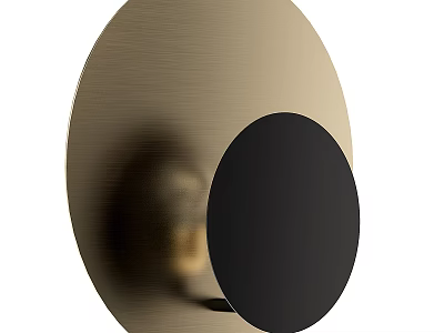 Modern Circular Wall Sconce with Brushed Brass and Black Finish Minimalist Design for Home Decor 3d model